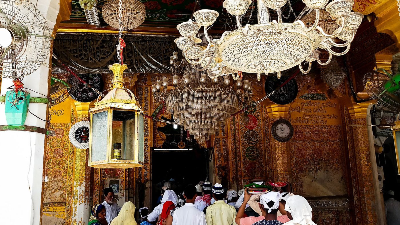 Chandeliers inside the Dargah
