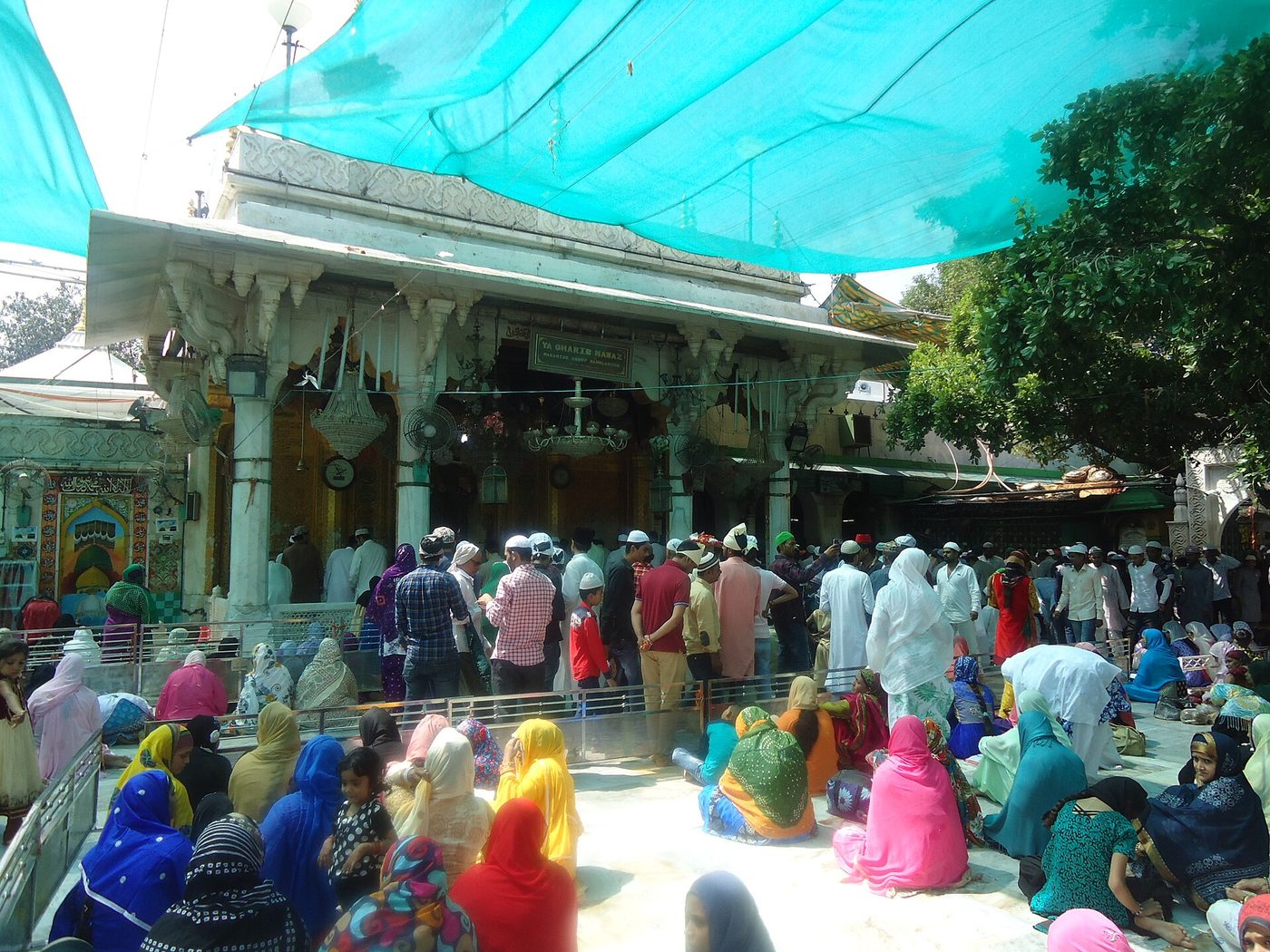 The courtyard under canopies